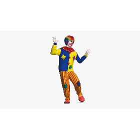 Adult Clown Suit Dancing Pose Fur model